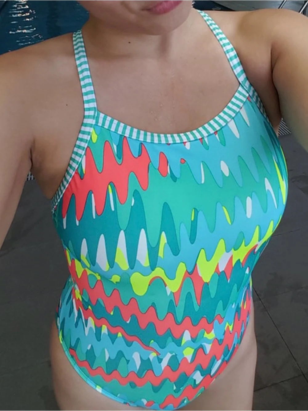 Dolfin Uglies V-Back swimsuit in the  Zippy print, size 36  EUC